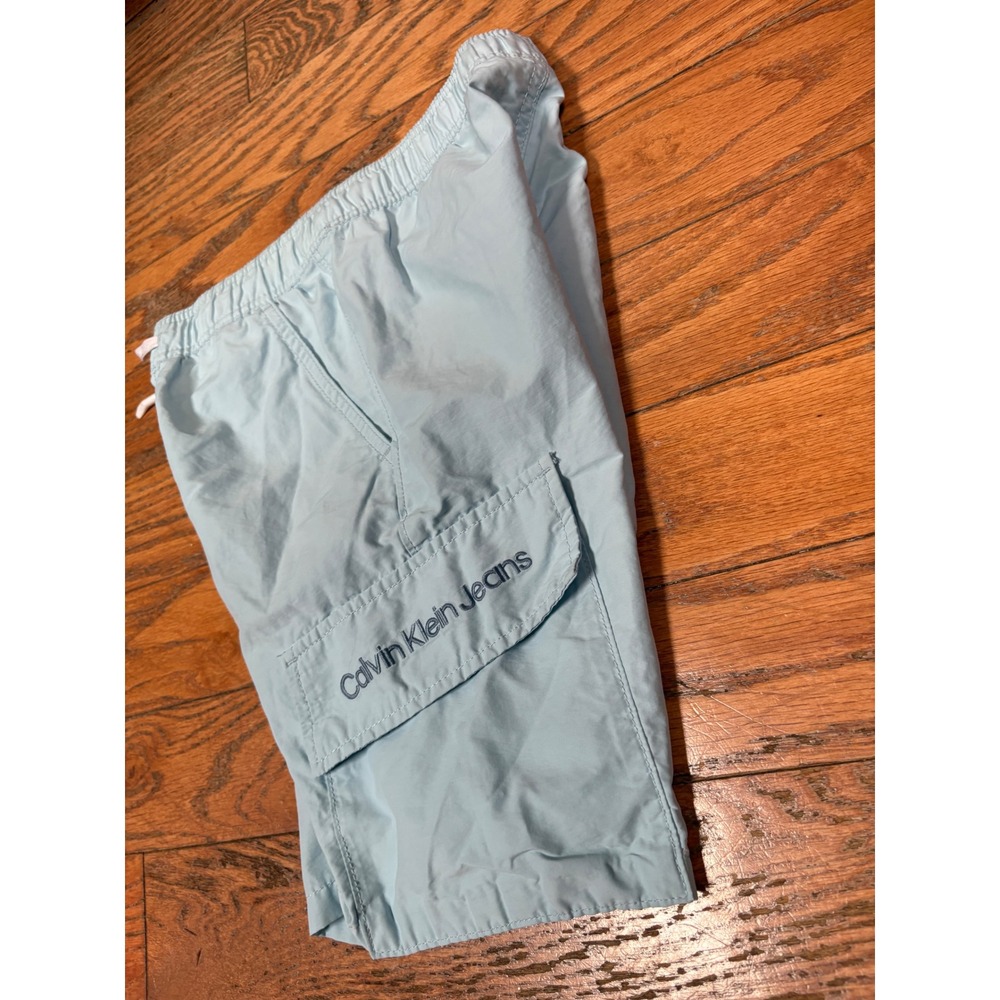 Calvin Klein Jeans Boys Light Blue Cargo Shorts Size 10 12 M